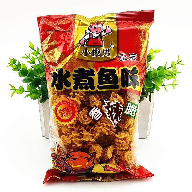 味香辣脆休闲零食膨化怀旧办公室食品网红8090 20袋 小俊男水煮鱼70g
