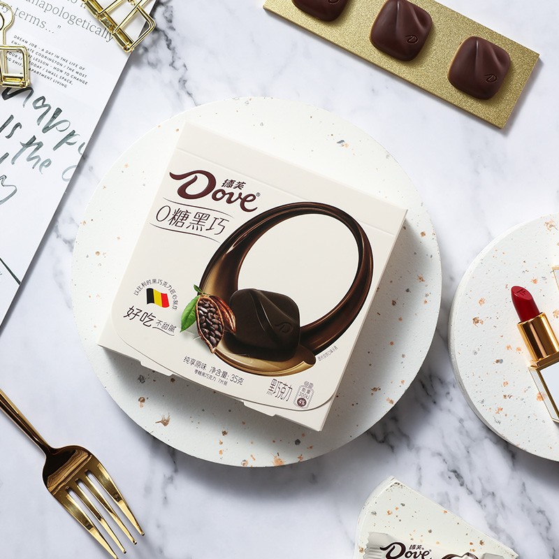 德芙0糖黑巧纯脂巧克力35g多款零糖控减糖小纤阳光海盐零食中秋礼物