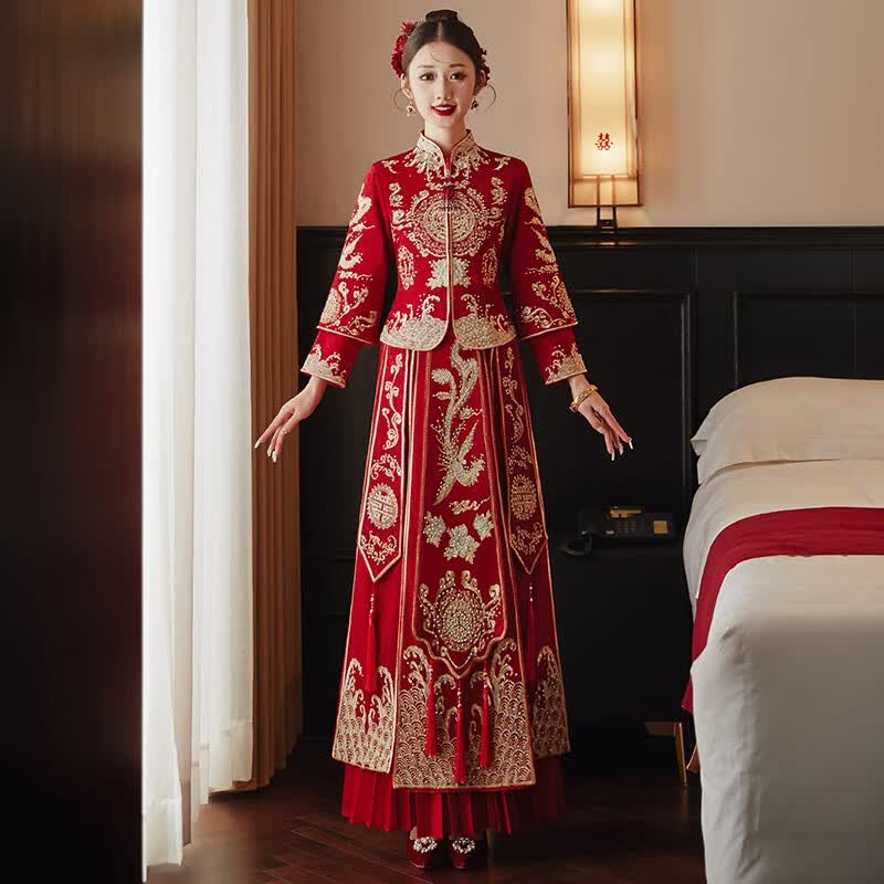 糖衣兔秀禾服新娘2023结婚礼服中式婚纱古装嫁衣敬酒服小个子可穿 803双袖加钻款 S高性价比高么？