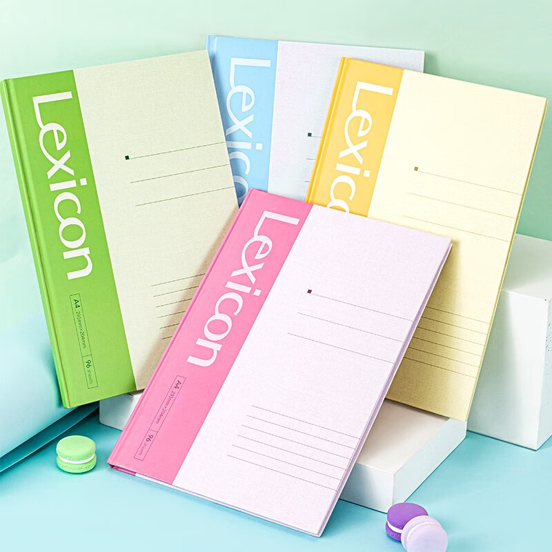 得力 记事硬面抄笔记本 办公硬抄本 学生办公文具用品书写 3281 硬抄本 A4 96张/本 颜色随机*2本
