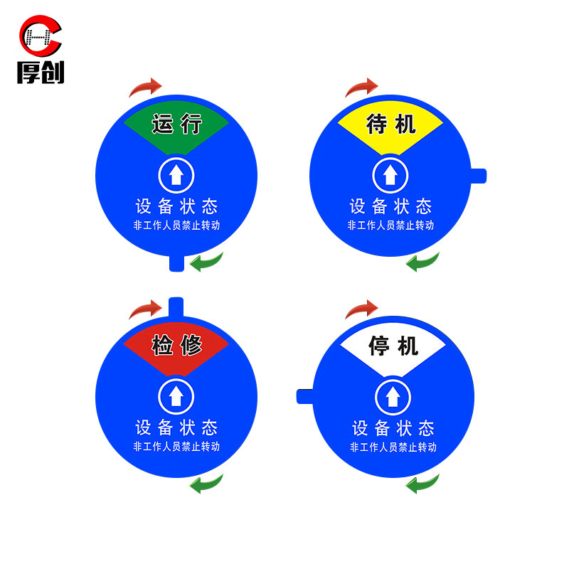 工作管理状态标识牌 亚克力机器分区磁性提示牌 4区4状态(运行 停机