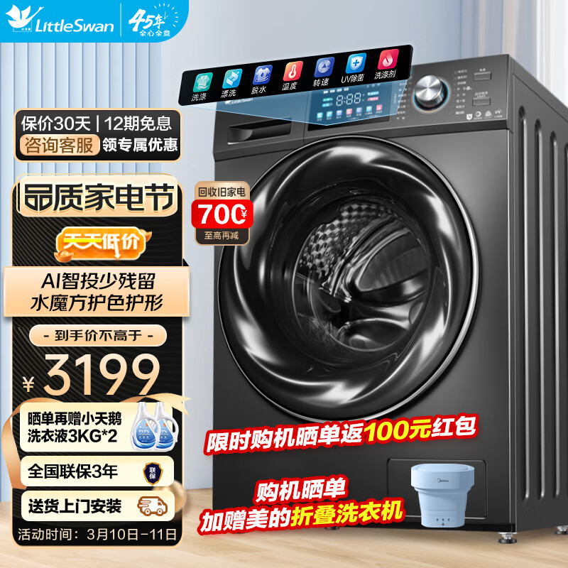 【对比】小天鹅滚筒洗衣机评测-超薄Kira炫彩，怎么样？插图
