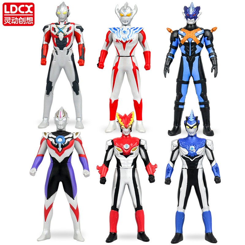 灵动创想(LDCX) 奥特曼玩具怪兽套装可动软胶玩偶生日礼物 奥特曼豪华英雄软胶6款套装02