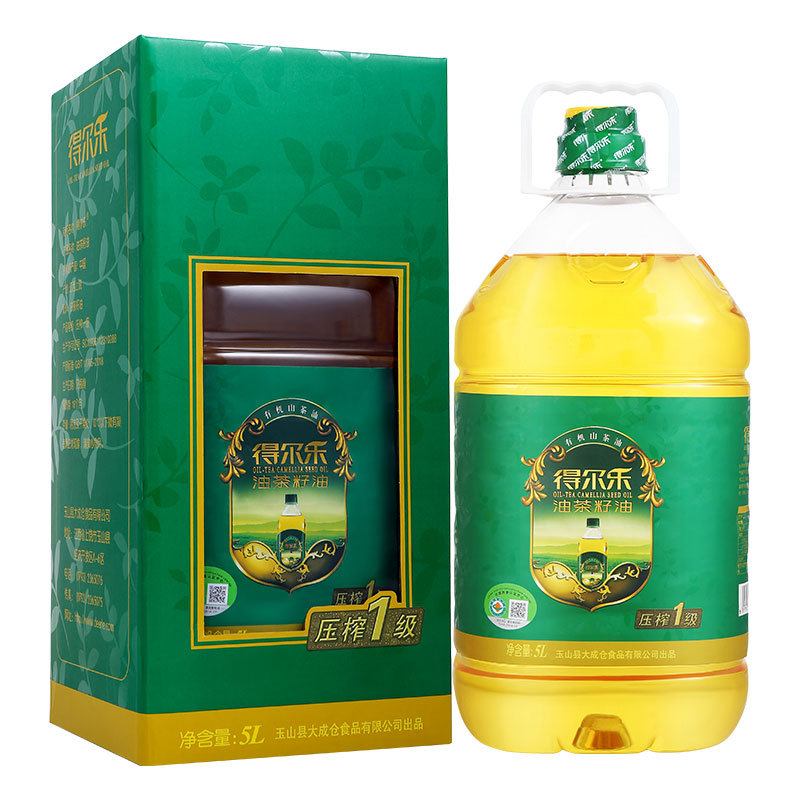 得尔乐 有机山茶油5L头道初榨油茶籽油 物理压榨食用油 国营优品