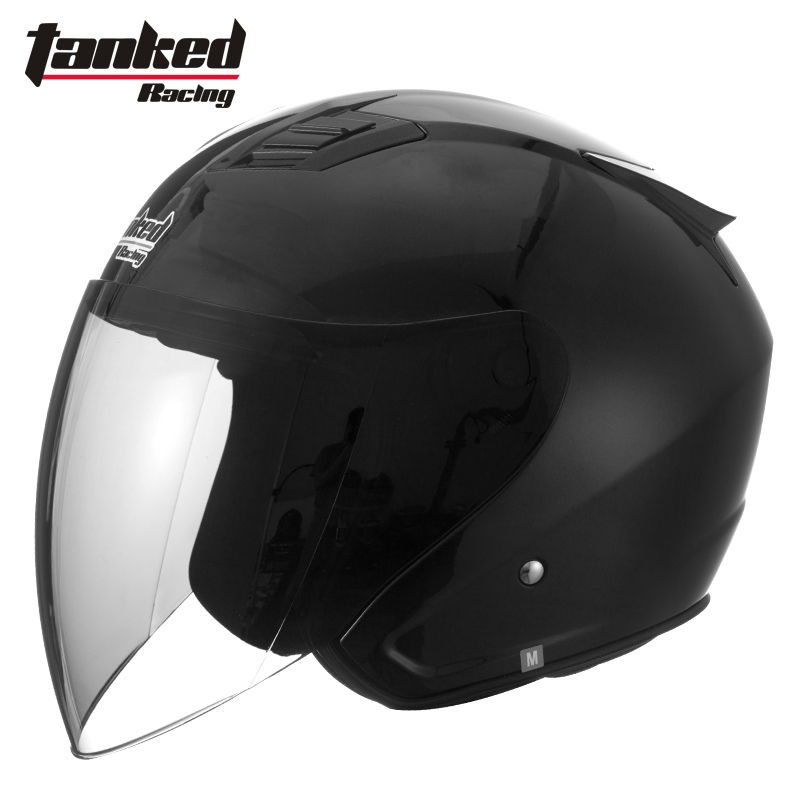 坦克（Tanked Racing）头盔电动车头盔男女通用时尚四季通用半盔T536 亚黑 XXL码