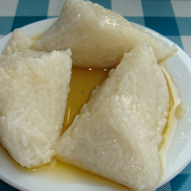 陕西蜂蜜凉粽子端午时令小吃西安传统美食渭南大荔白米蜜枣粽 蜜枣馅