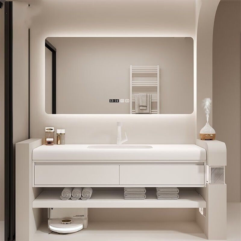 九牧 jomoo浴室柜洗脸盆组合现代洗漱弧形可丽耐肤一体简约卫生间洗手