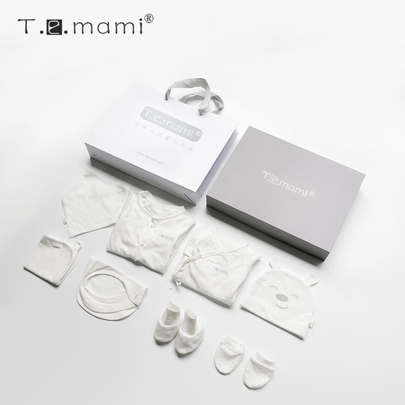 T.e.mami婴儿衣服礼盒纯棉新生儿套装初生婴儿用品满月礼物百天宝宝用品 礼盒12件套（3-6个月）