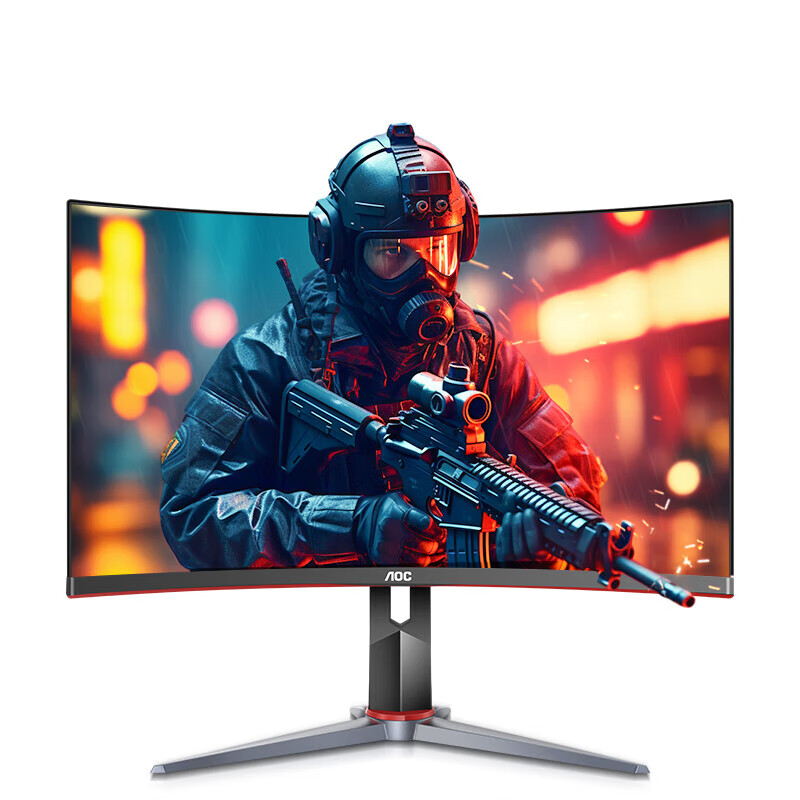 冠捷aoc cq27g2x 27英寸电脑显示器 2k曲面游戏电竞屏幕 可升降旋转