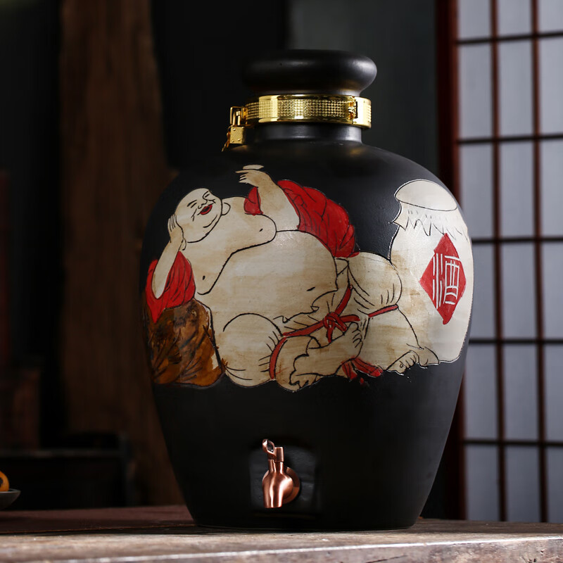 景德镇陶瓷酒坛酒罐10斤20斤50斤家用酒壶仿古白酒酒瓶密封酒坛子 10