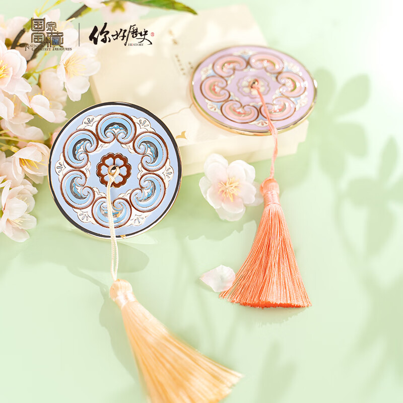 x国家宝藏 菱花镜复古手工化妆手镜文创礼品镜子女生礼物 青鸾手镜