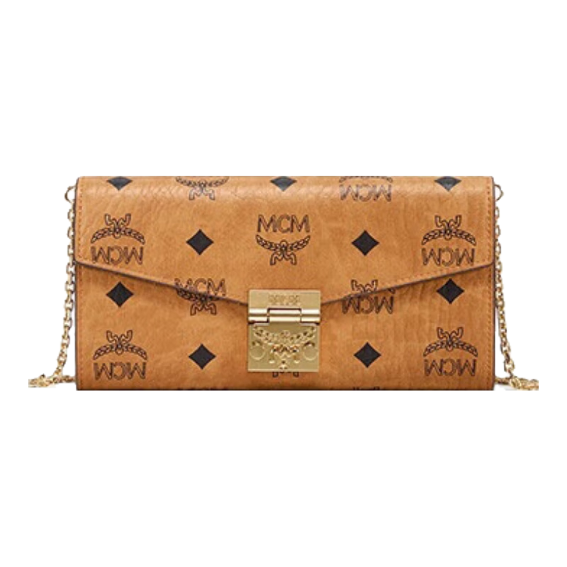 MCM  TRACY 大號單肩斜挎包信封包鏈條錢(qián)包 干邑色【禮物】