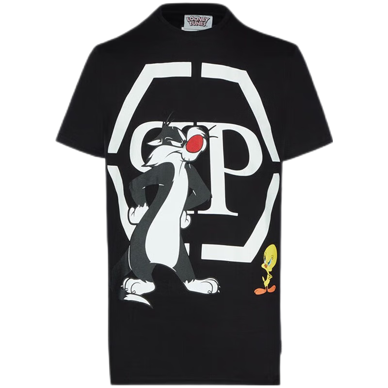 菲利普普兰（Philipp Plein）奢侈品 中性T恤 AAAC UTK_0081 PJY002N_02_L 黑色 L 1470元