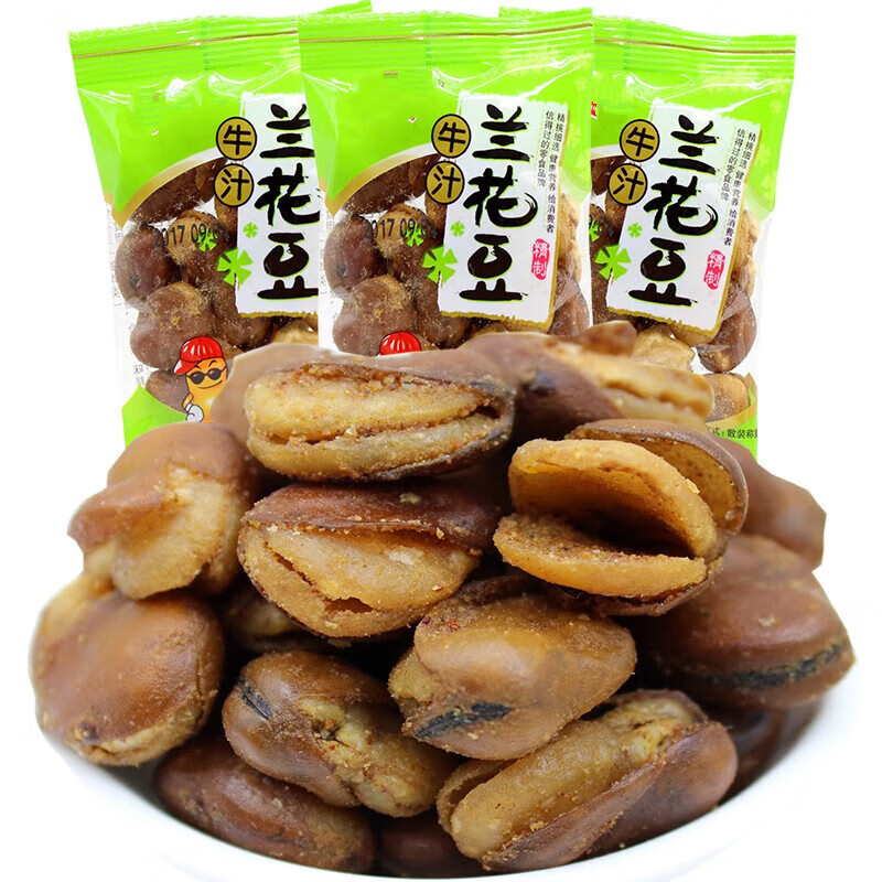 白创唯兰花豆牛肉味牛汁蚕豆500g炒货休闲食品豆类零食零嘴小吃