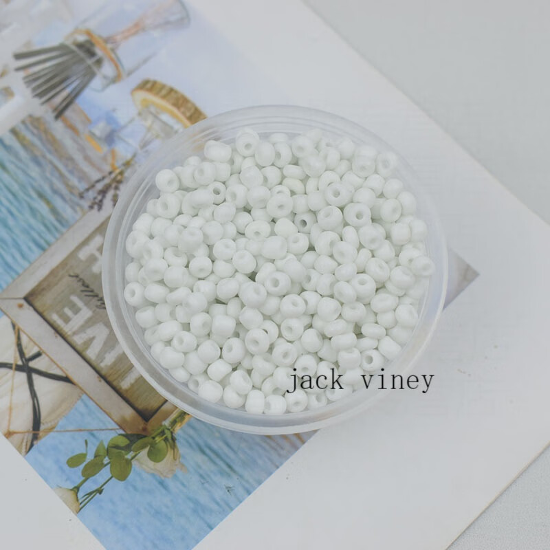 JACK VINEY2mm白色系米珠DIY手缝串珠珠链十字绣珠手工串珠发簪流苏材料配件 2MM瓷珠20克 约1200颗vip8