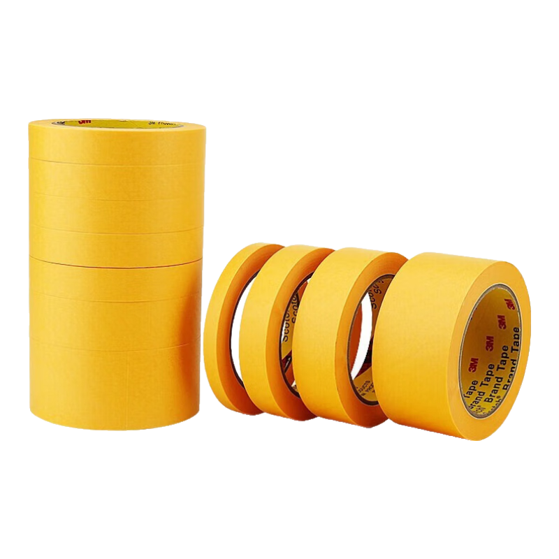 3M244黃色美紋紙膠帶耐高溫?zé)o痕家裝噴漆保護(hù)30mm寬50m長(zhǎng)(五卷裝)