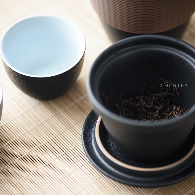 旅行茶具闻说出尘黑砂釉粗陶便携泡茶壶功夫旅行茶具套装评测报告来了！评测哪款值得买？