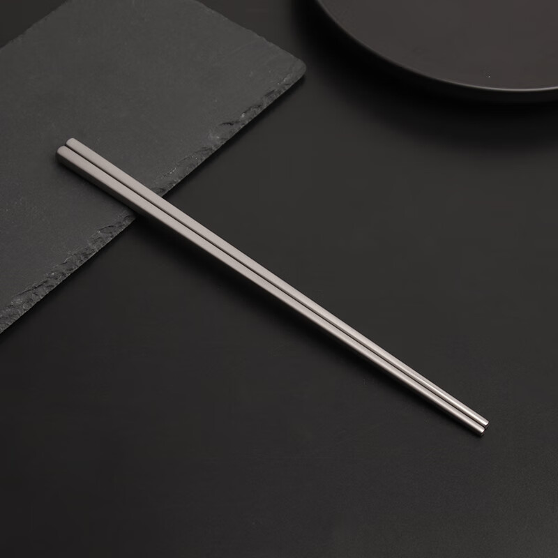 钛合金筷子家用防滑防霉端级钛餐具金属纯单人实心钛合金欢馨 23cm钛
