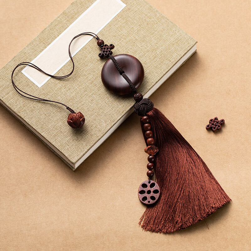 威玛泰檀木平安扣汽车挂件路路通车内吊饰小叶紫檀平安