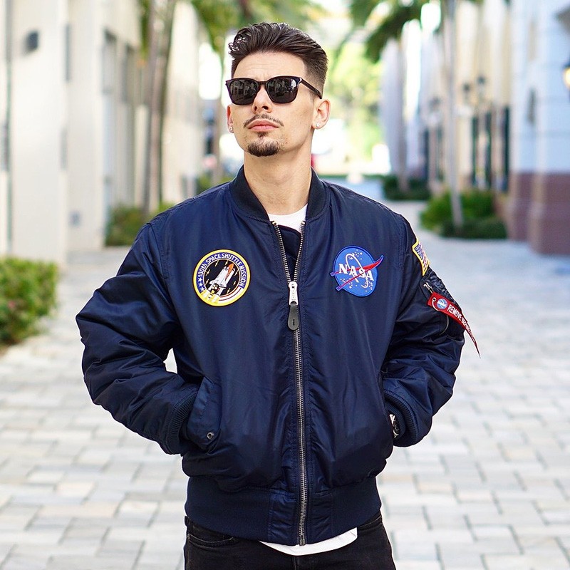 alpha印花飞行员夹克