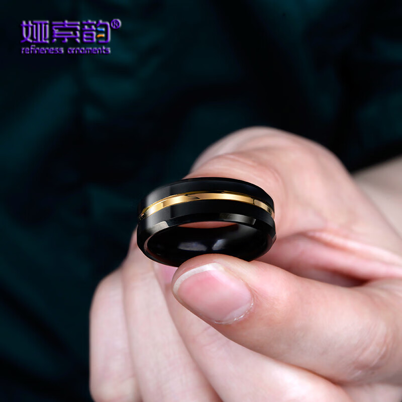 圣戒指环钨金电镀拉砂设计简约潮百搭大气质感男饰品 8mm宽 国标13号
