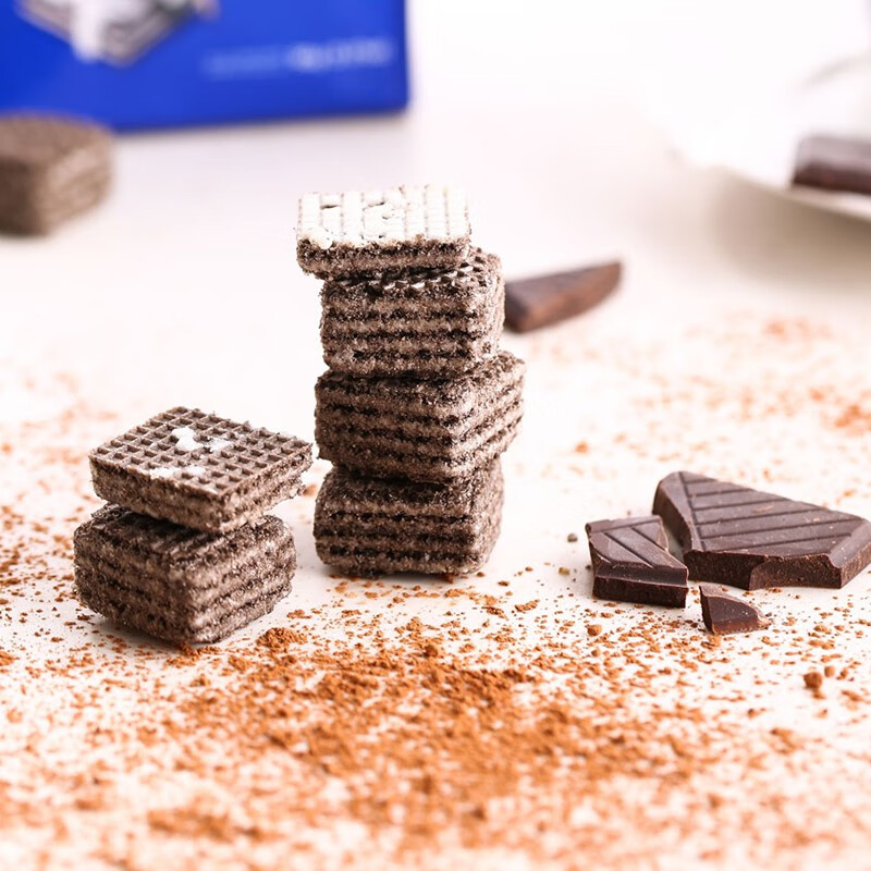 马奇新新马来西亚进口纯可可粉巧克力威化苏打饼干蛋卷休闲零食下午茶点心 香草味威化90g*4