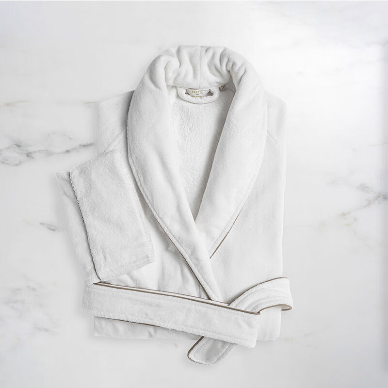 FRETTE 芙蕾特H.C. CONTINENTAL纯棉毛巾浴袍 意大利进口 白色 L (建议身高1.75-1.85CM)