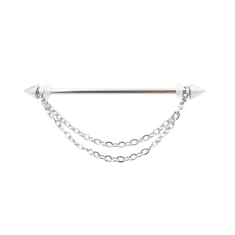 荷蓝珠耳桥钉耳钉箭头吊坠款钛钢杆欧美穿刺个性简约1.6mm 杆粗1.