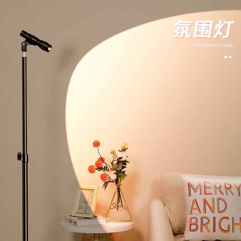 兰帕特 网红直播间背景氛围灯白色落日夕阳灯主播背后发丝轮廓补光灯