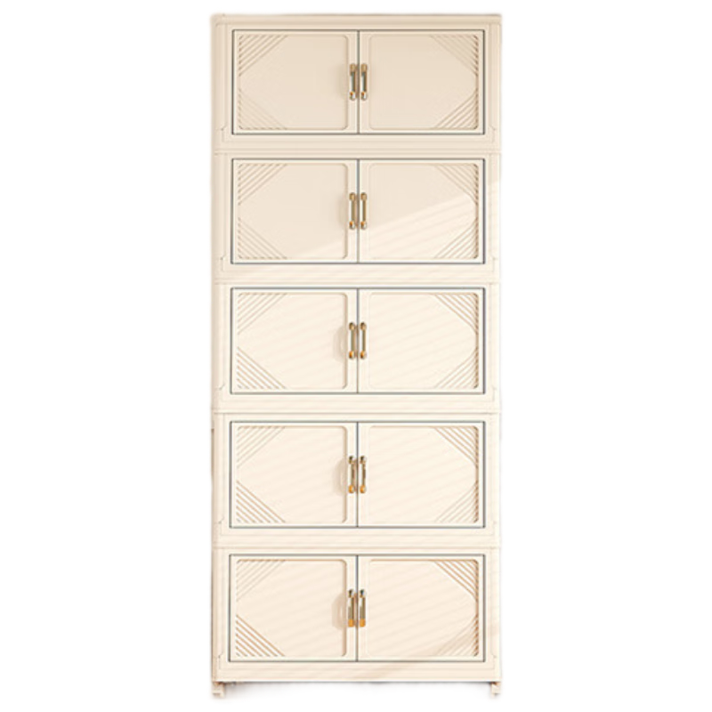 品瑶实色收纳柜衣柜厨房收纳箱零食柜储物柜可折叠置物柜五层面宽65cm
