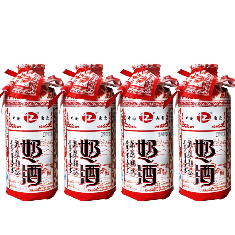 马奶酒内蒙古 草原部落45度500ml*4瓶牛奶奶酒高度蒸馏奶酒