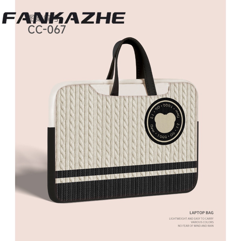 梵卡哲（FANKAZHE）美式复古笔记本电脑包13.3英寸女手提包适用于苹果macbookPro CC-067【升级配色电脑包】 14寸