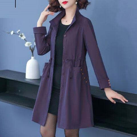 秋冬季胖妹妹特加肥加大码大号显瘦女士风衣外套大码女装春秋中长款