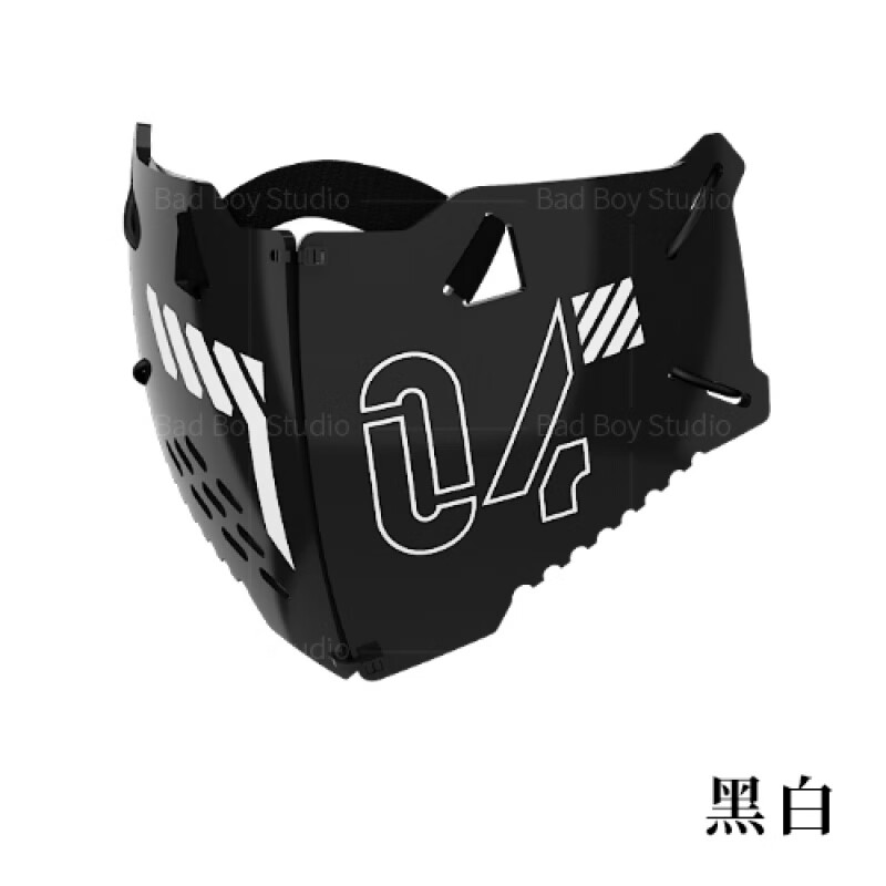 矢向赛博朋克面具口罩 手工制品猫耳朵发箍 面罩 黑白 均码 手工制品