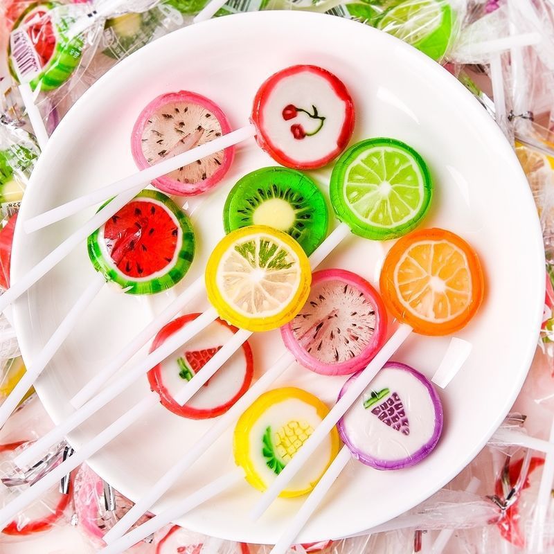 南宵水果切片棒棒糖水果切片糖果千纸鹤糖儿童零食糖果生日礼物 6g