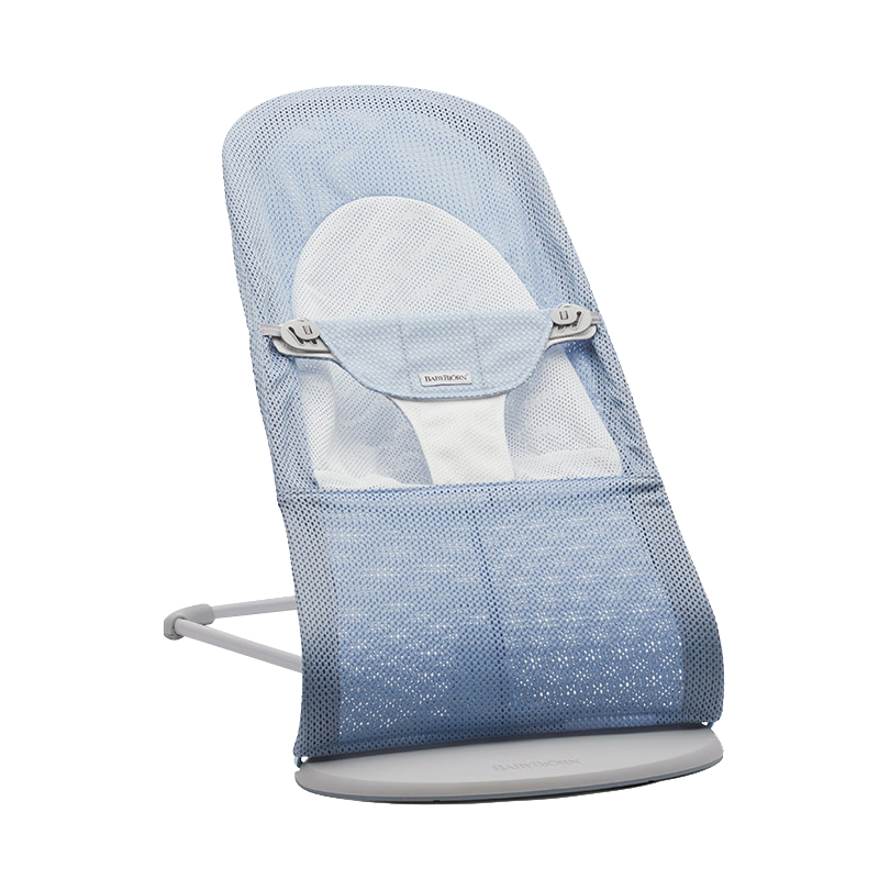 babybjorn哄娃带娃神器婴儿摇摇椅睡觉解放双手儿童安抚摇椅天空蓝白色网眼