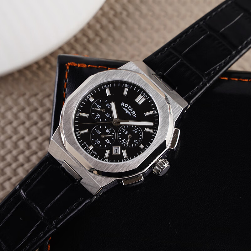 劳特莱（Rotary） 英国 摄政王系列欧美表三眼表盘进口石英男士手表男表生日礼物 GS05450/65