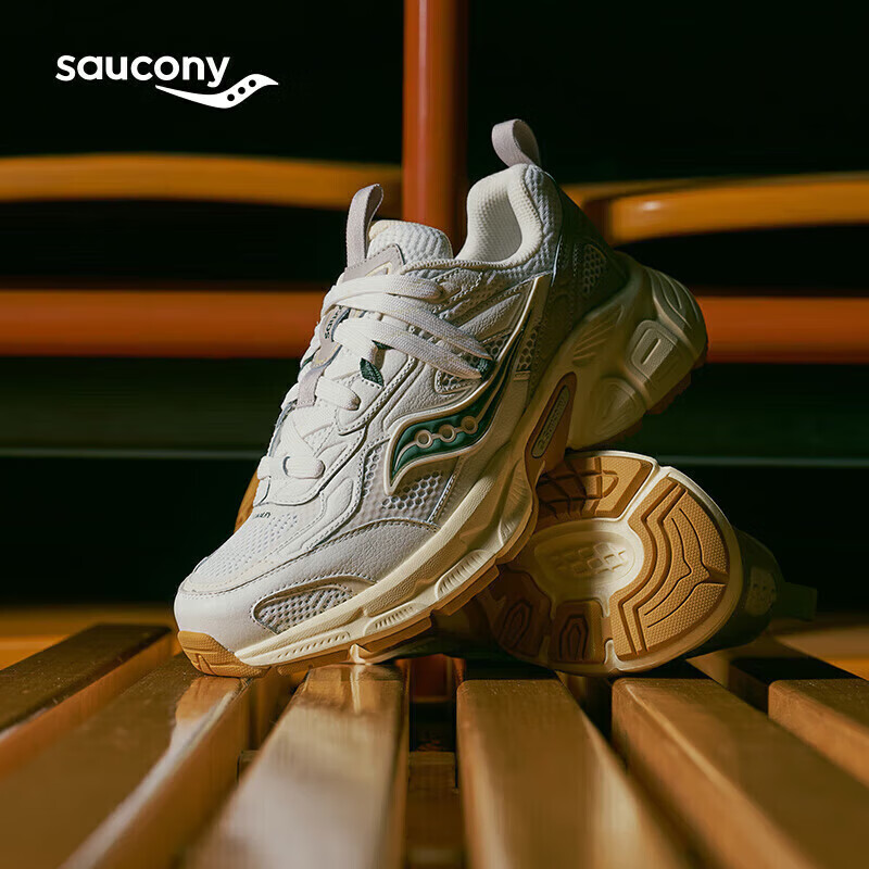 Saucony索康尼2K骑士复古休闲鞋男女千禧老爹鞋经典运动鞋白灰绿43