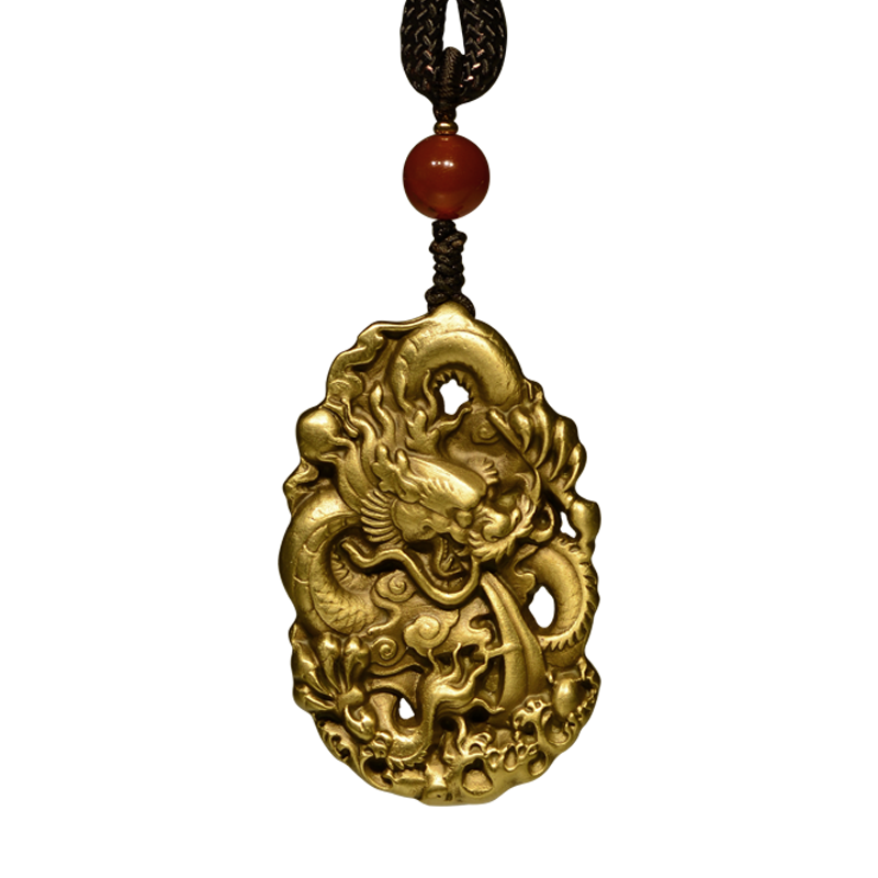 铜艺世家全铜龙牌把玩件霸气创意盘玩吉祥如意转运吊坠随身文玩过年小