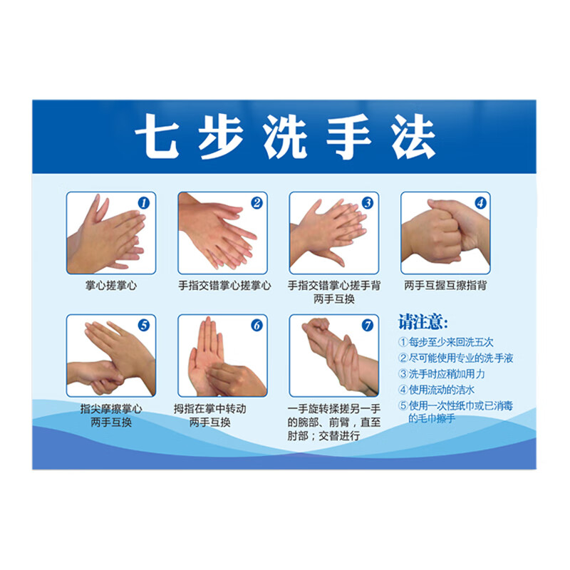 汇特益 xsf09七步洗手法标识牌22*30cm(单位:张)