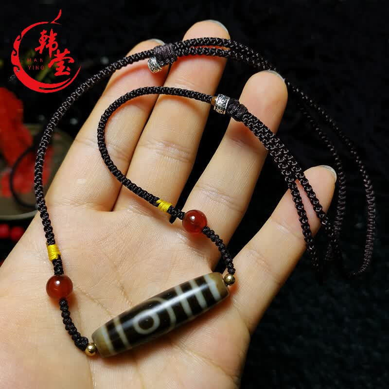 韩莹(koreing) 天珠吊坠女男二眼挂件抖音网红阿牛奋同款项链 天然