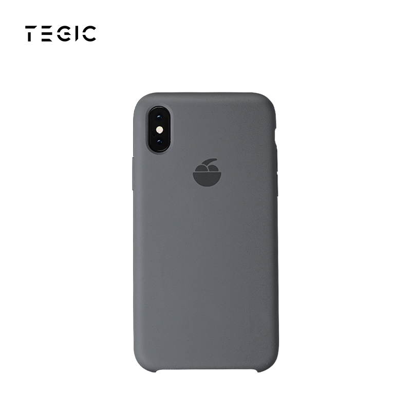 TEGIC iPhoneX/XS/XR/XS Max 手机壳液态硅胶 彩蛋LOGO设计 灰色 iPhone XS Max
