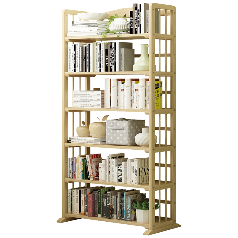 全实木多层简易书架落地书柜层架储物收纳架货架置物架 六层100长