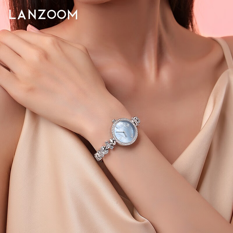 LANZOOM蓝族蓝眼泪手表女轻奢镶钻女腕表生日送女友情人节礼物送妈妈 【人气星品】蓝眼泪Fyn01