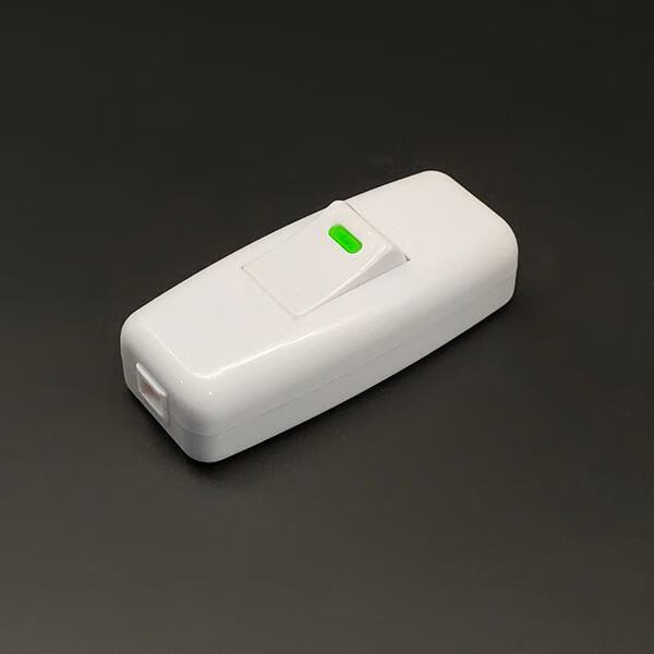 床头开关手捏 按钮床头开关大功率手捏中途带指示灯老式小开 白色 1个