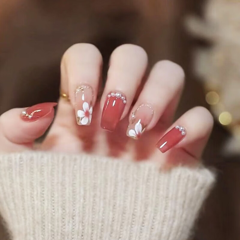 孜甲花孜甲花穿戴甲新款指甲贴片美甲贴甲片成品穿戴式美甲贴ins高级