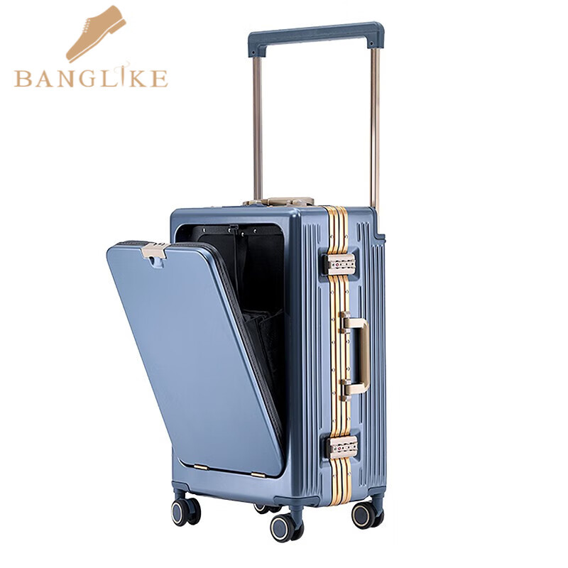 邦力克品牌行李箱男宽拉杆前置开口旅行箱可充电拉杆箱多功能登机箱