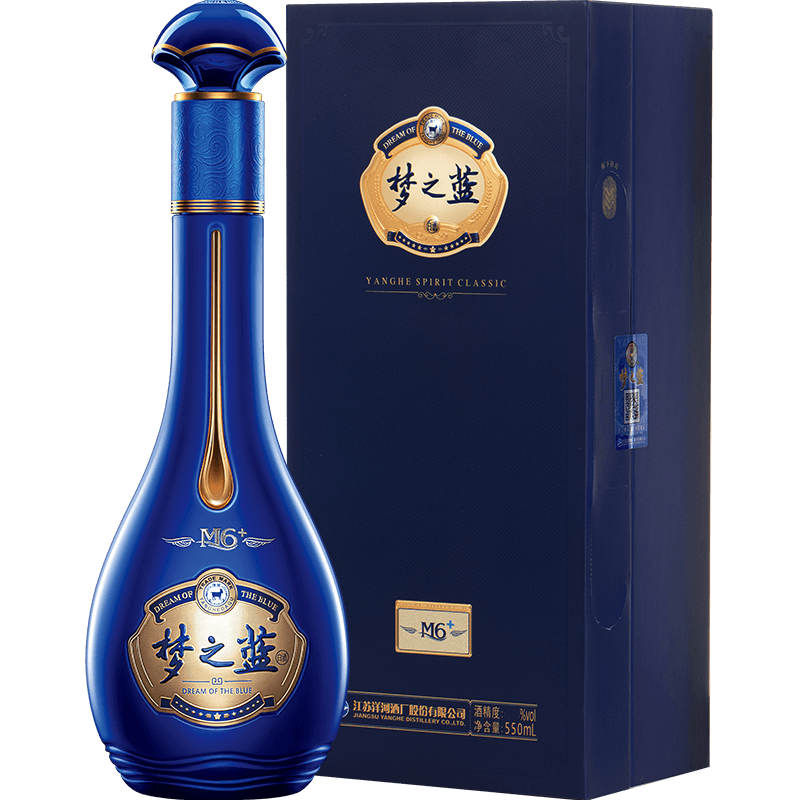 YANGHE 洋河 梦之蓝 蓝色经典 M6+ 52%vol 浓香型白酒 550ml 礼盒装