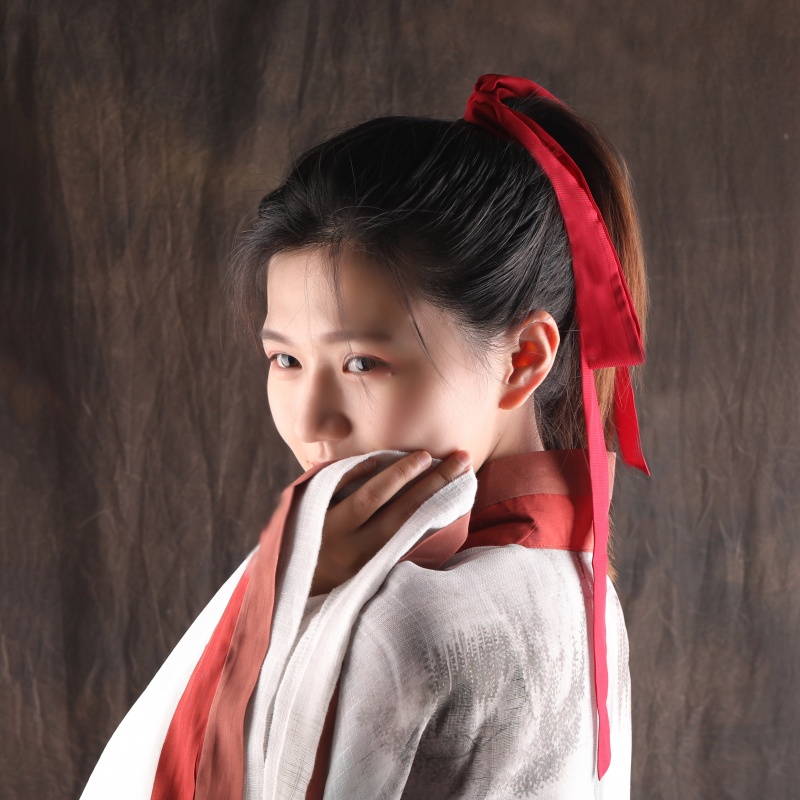 古风发带汉服头饰流苏飘带古装配饰头绳仙少女日常雪纺发绳腰带 酒