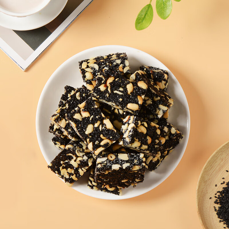 五酥坊原味花生酥花生糖四川特产中式传统糕点办公室小吃休闲食品 原味花生酥300g+黑芝麻酥300g